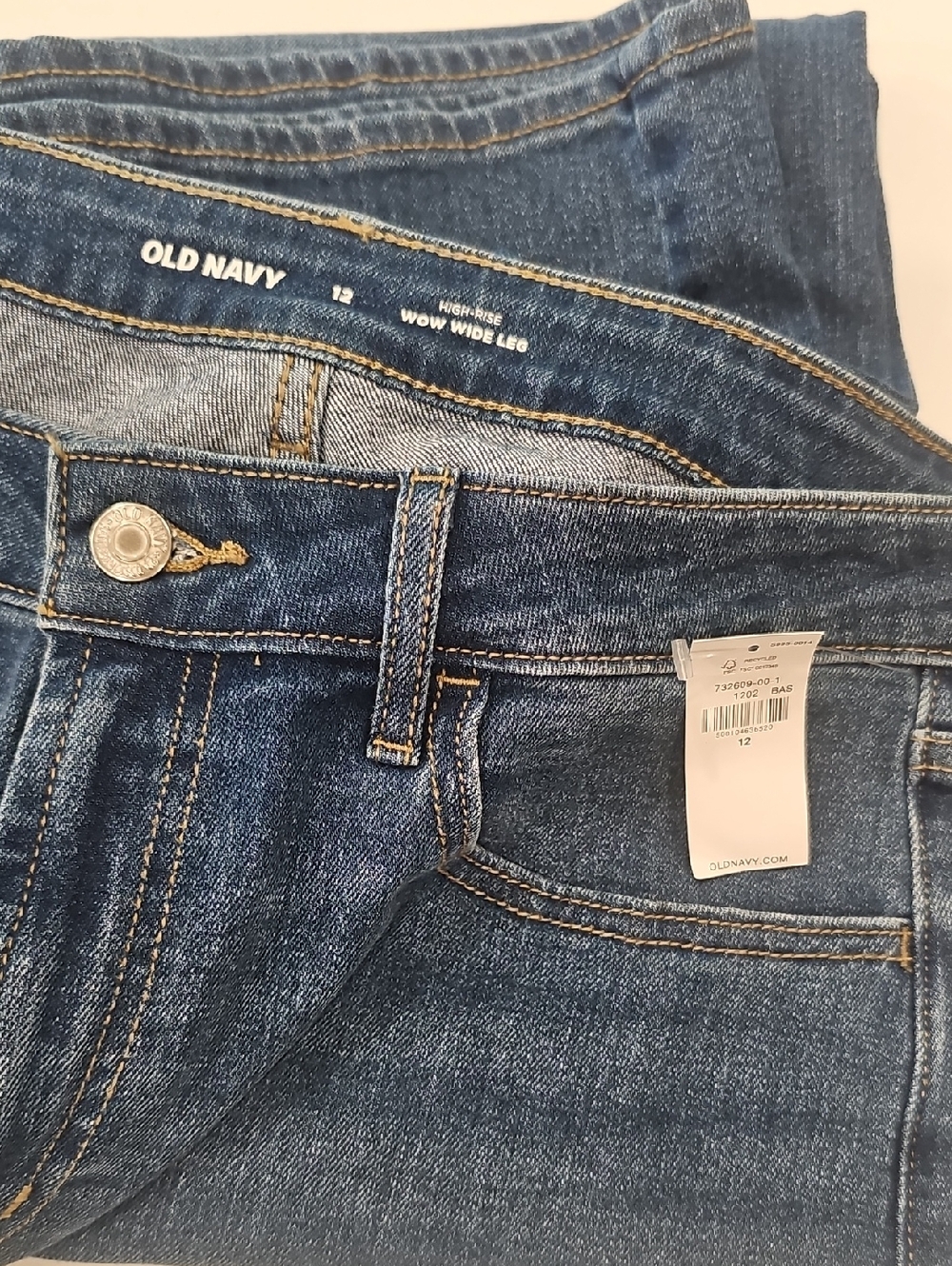 Old Navy Dark Blue High-Rise Wide Leg Jeans